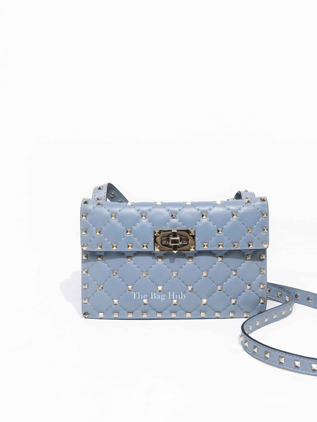 Valentino Powder Blue Leather Rockstud Spike Crossbody Bag