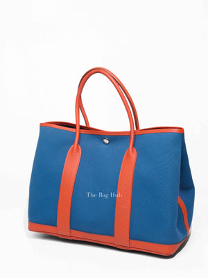Hermes Blue/Orange Canvas Garden Party 36 Bag