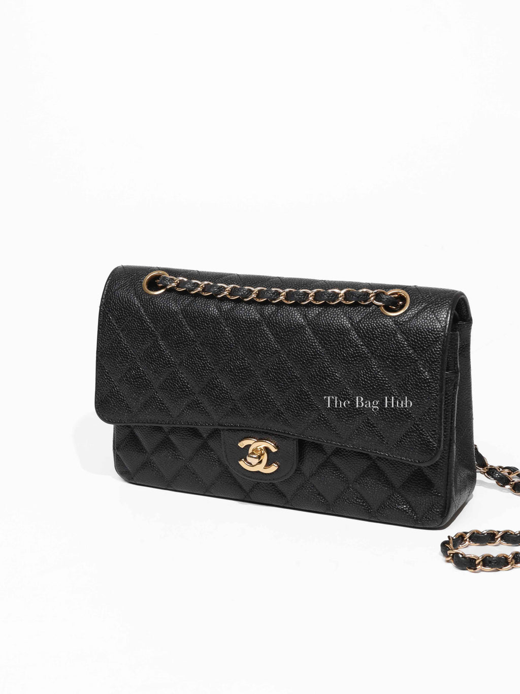 Chanel Black Caviar Classic Vintage Double Flap Medium GHW