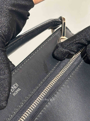 Fendi Black/Royal Blue Leather Dotcom Top Handle Bag