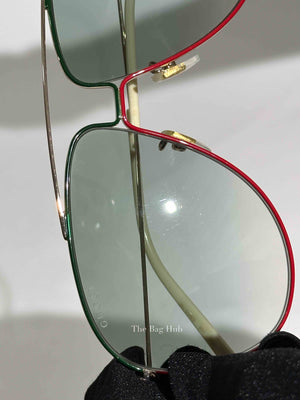 Gucci Green/Red Aviator Gradient Sunglasses
