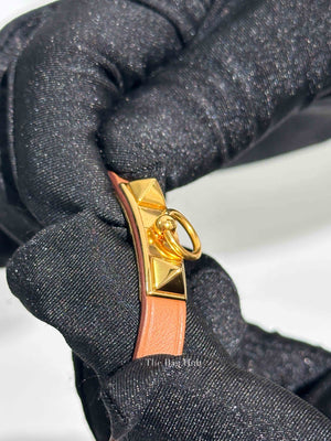 Hermes Gold Leather Gold Plated Mini Rivale Bracelet