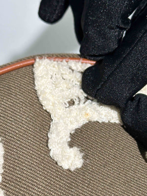 Celine Khaki/Tan Cotton/Gabardine Bouclette Embroidered Medium Strap Ava Triomphe Shoulder Bag