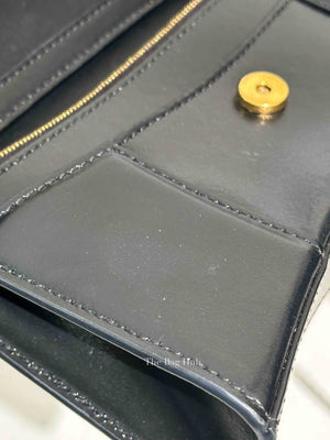 Balenciaga Black Smooth Leather Hourglass Wallet On Chain Bag