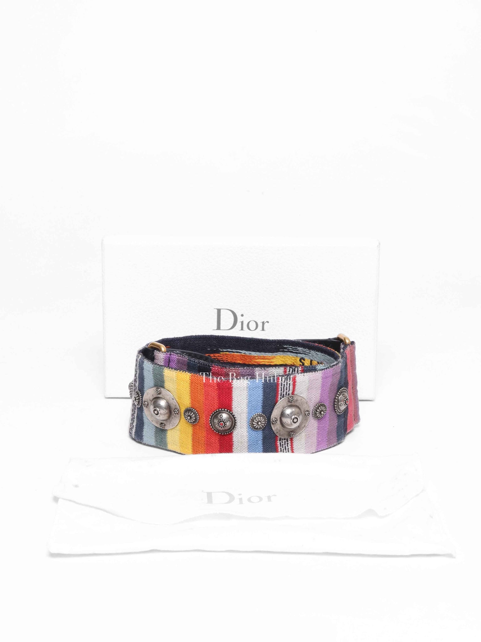 Dior Multicolor Canvas Embroidered Studded Bohemian Inspired Bag Strap
