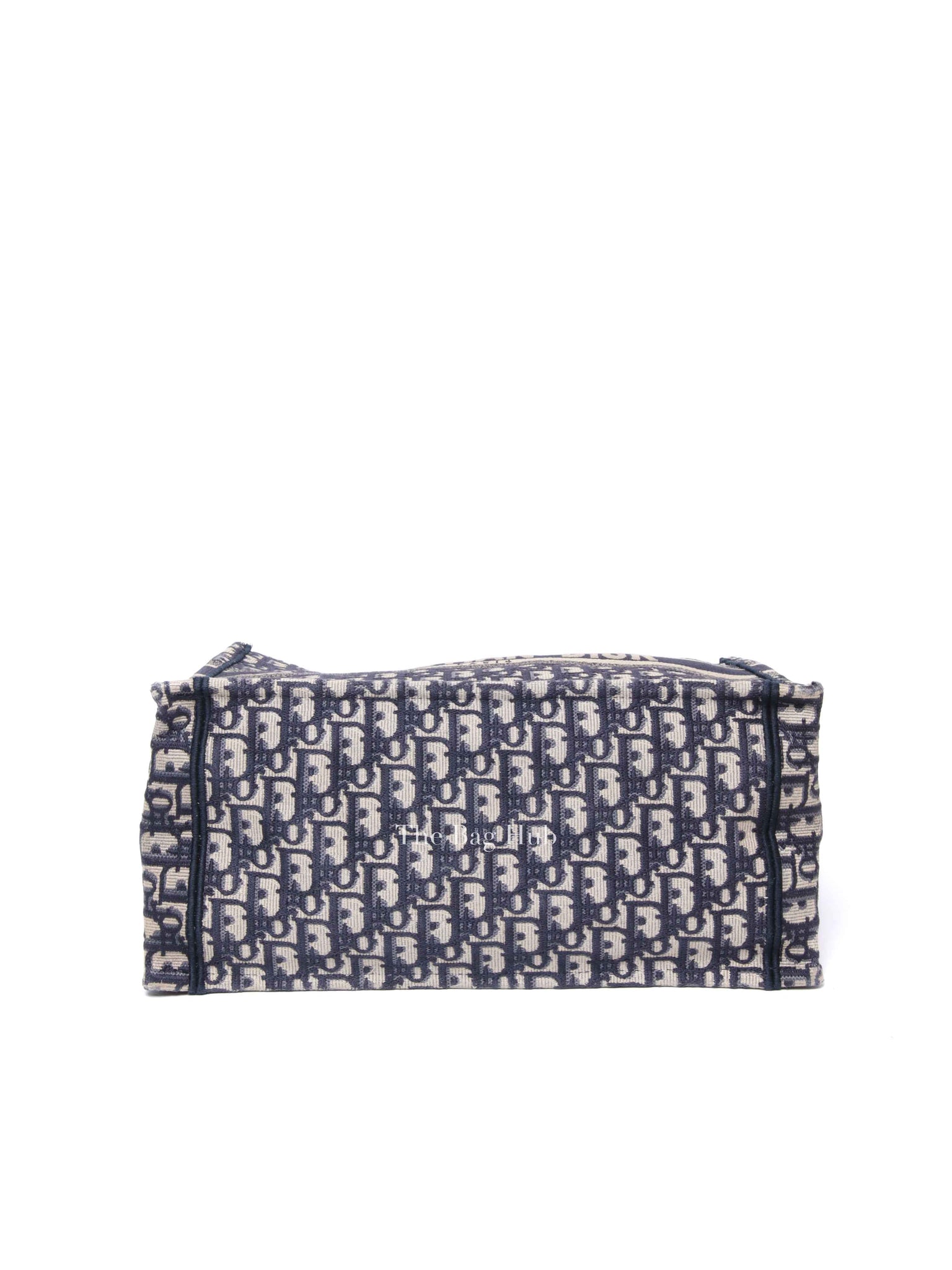 Dior Ecru/Blue Oblique Embroidery Medium Book Tote