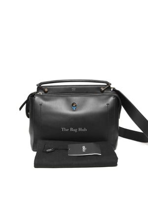 Fendi Black/Royal Blue Leather Dotcom Top Handle Bag