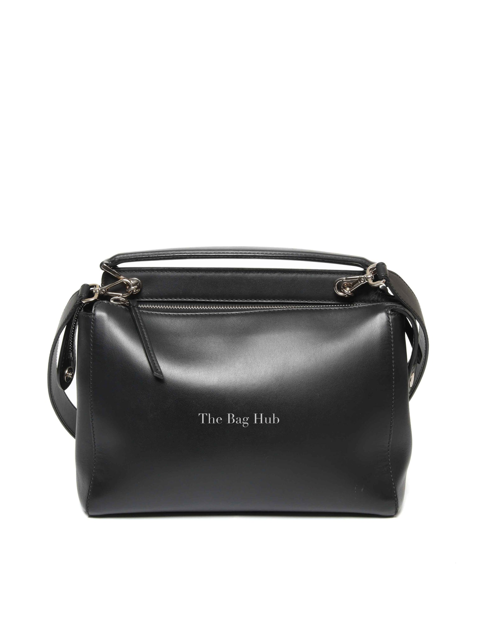 Fendi Black/Royal Blue Leather Dotcom Top Handle Bag