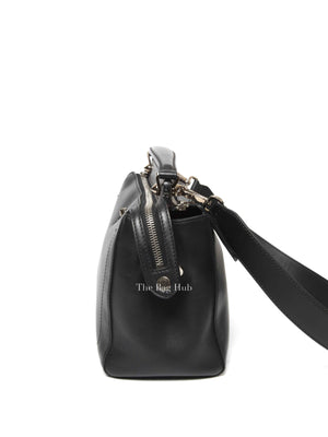 Fendi Black/Royal Blue Leather Dotcom Top Handle Bag