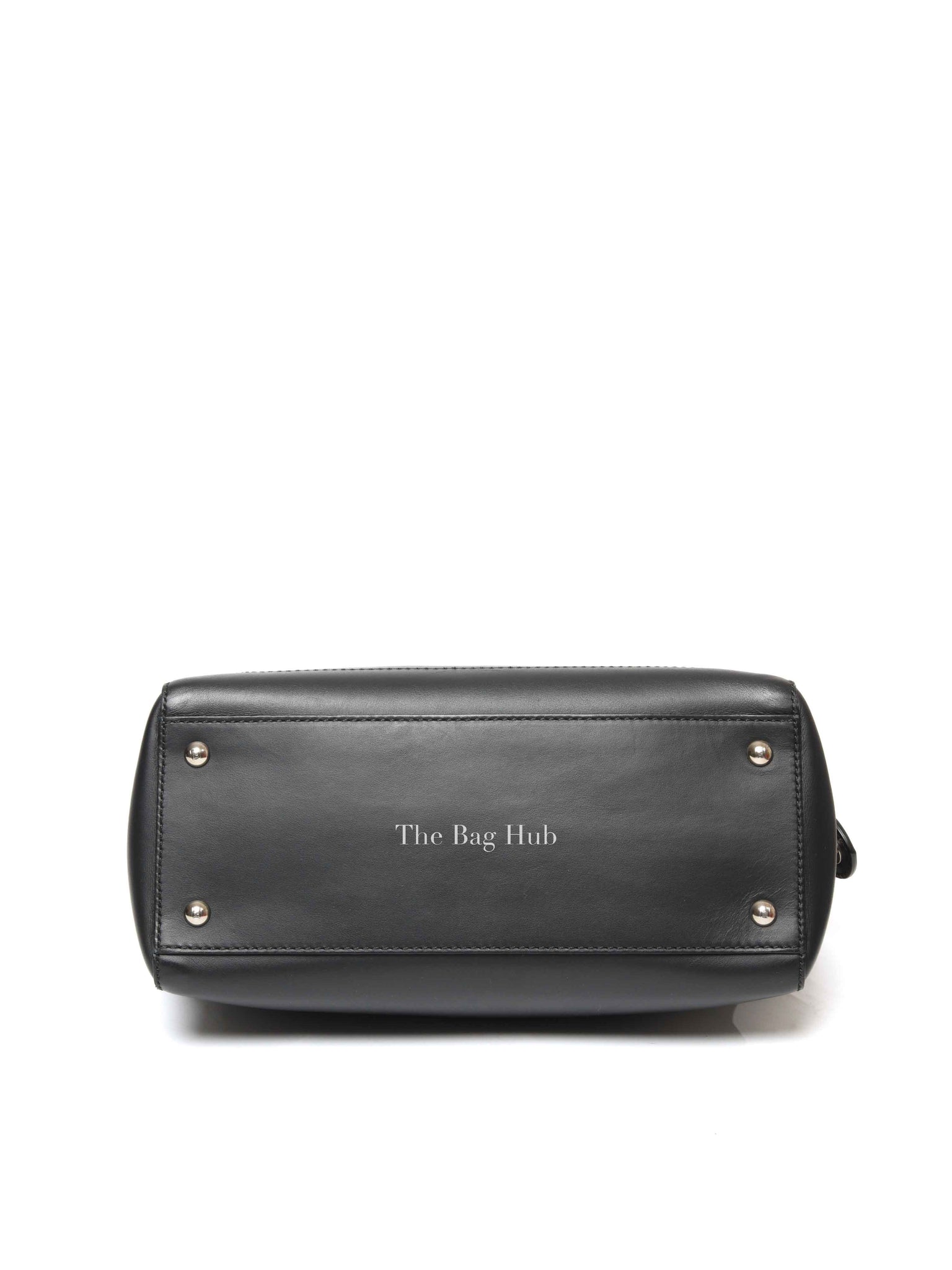 Fendi Black/Royal Blue Leather Dotcom Top Handle Bag