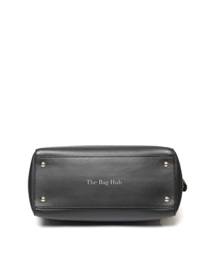 Fendi Black/Royal Blue Leather Dotcom Top Handle Bag