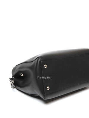 Fendi Black/Royal Blue Leather Dotcom Top Handle Bag