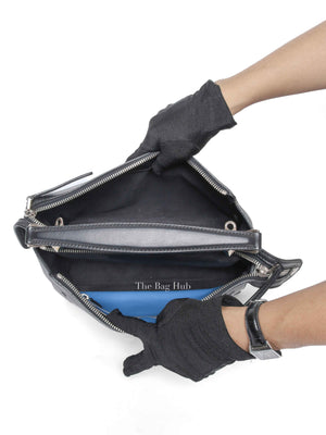 Fendi Black/Royal Blue Leather Dotcom Top Handle Bag