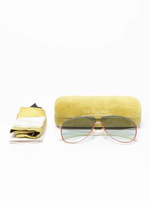 Gucci Green/Red Aviator Gradient Sunglasses