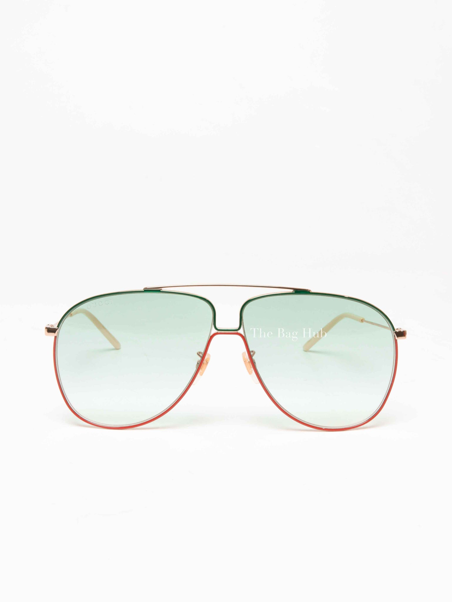 Gucci Green/Red Aviator Gradient Sunglasses