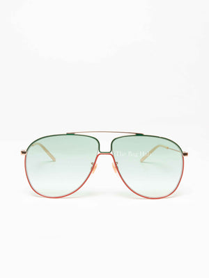Gucci Green/Red Aviator Gradient Sunglasses
