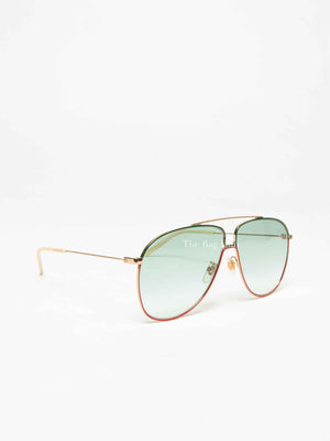 Gucci Green/Red Aviator Gradient Sunglasses