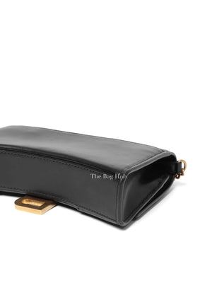 Balenciaga Black Smooth Leather Hourglass Wallet On Chain Bag
