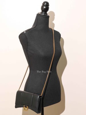 Balenciaga Black Smooth Leather Hourglass Wallet On Chain Bag