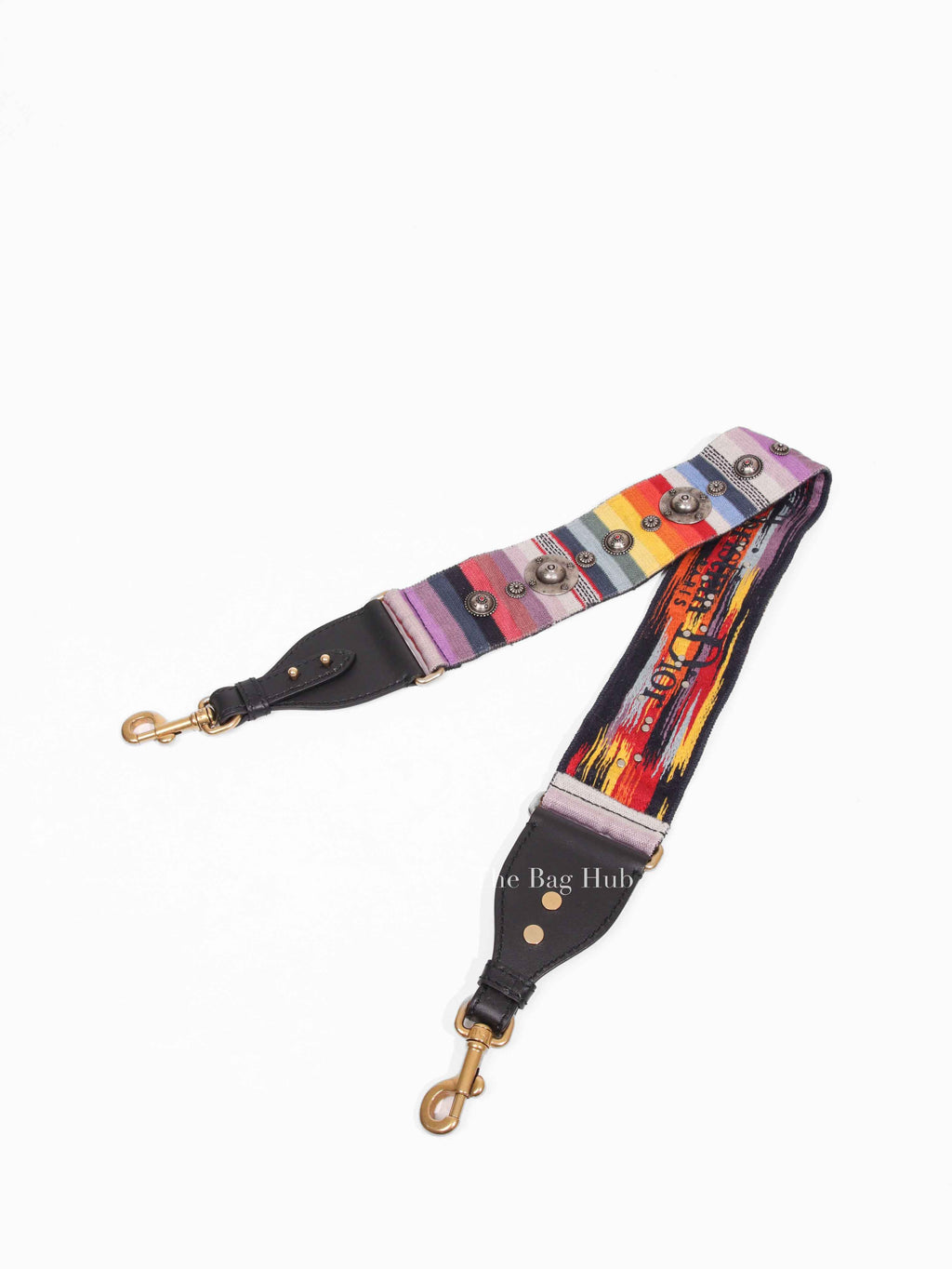 Dior Multicolor Canvas Embroidered Studded Bohemian Inspired Bag Strap