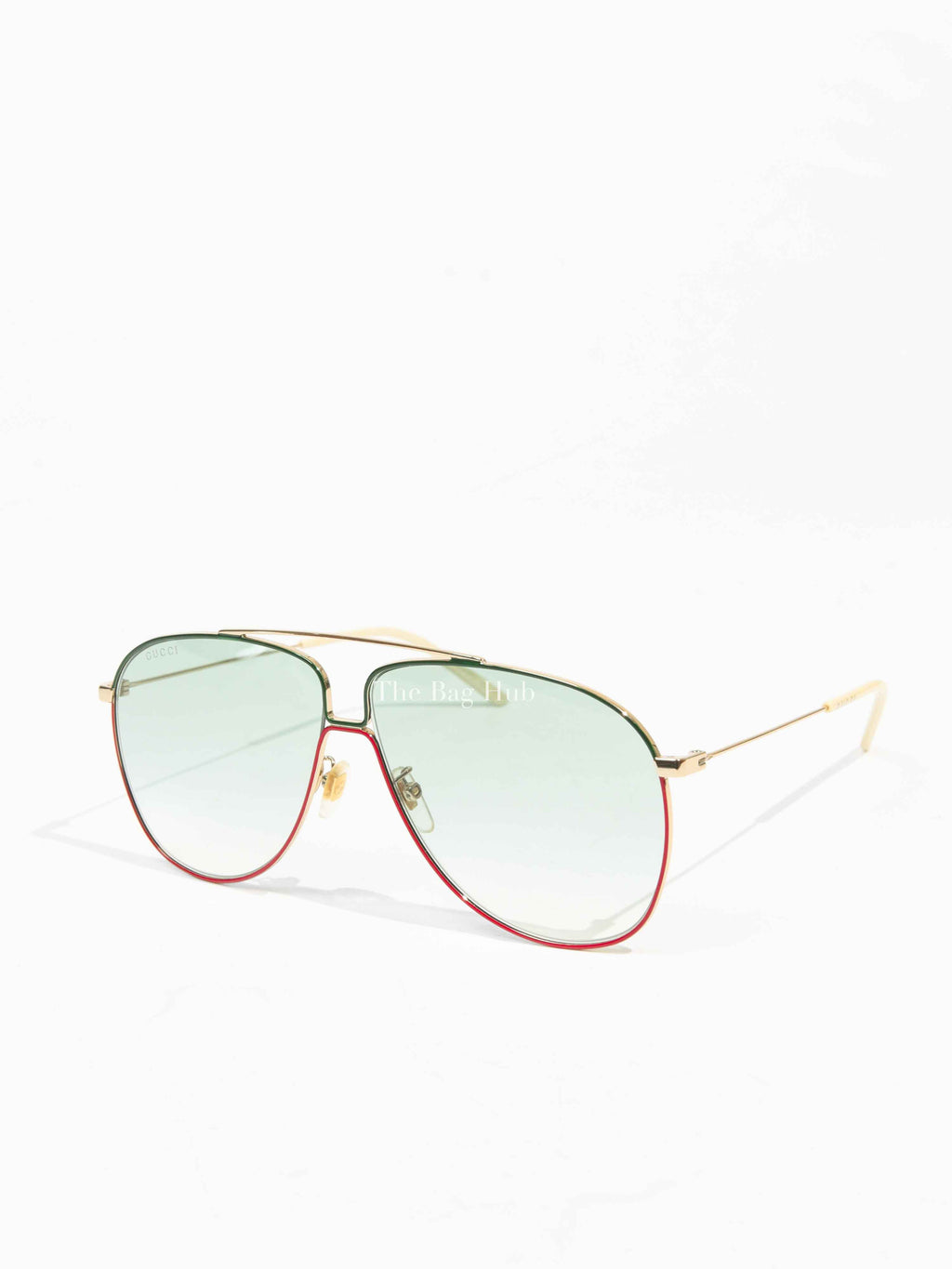 Gucci Green/Red Aviator Gradient Sunglasses