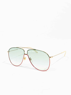 Gucci Green/Red Aviator Gradient Sunglasses