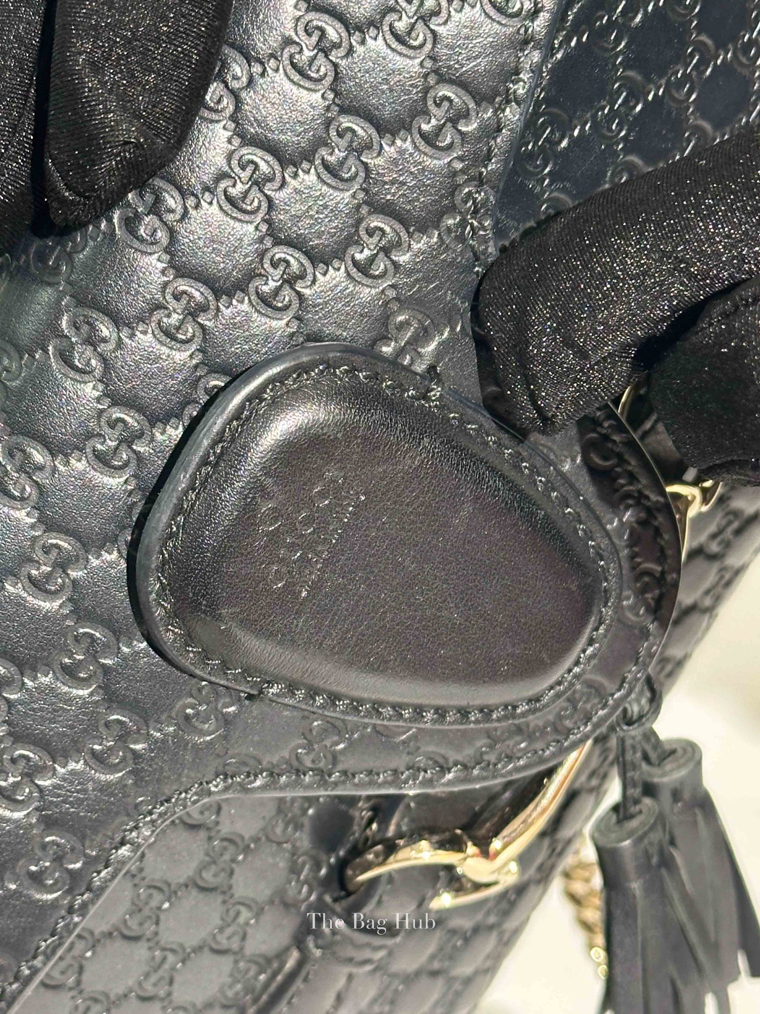 Gucci Black Leather Microguccissima Mini Emily Chain Shoulder Bag