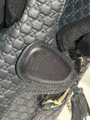 Gucci Black Leather Microguccissima Mini Emily Chain Shoulder Bag