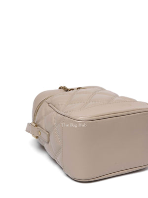 Saint Laurent Dark Beige Grain de Poudre Quilted 80's Vanity Bag