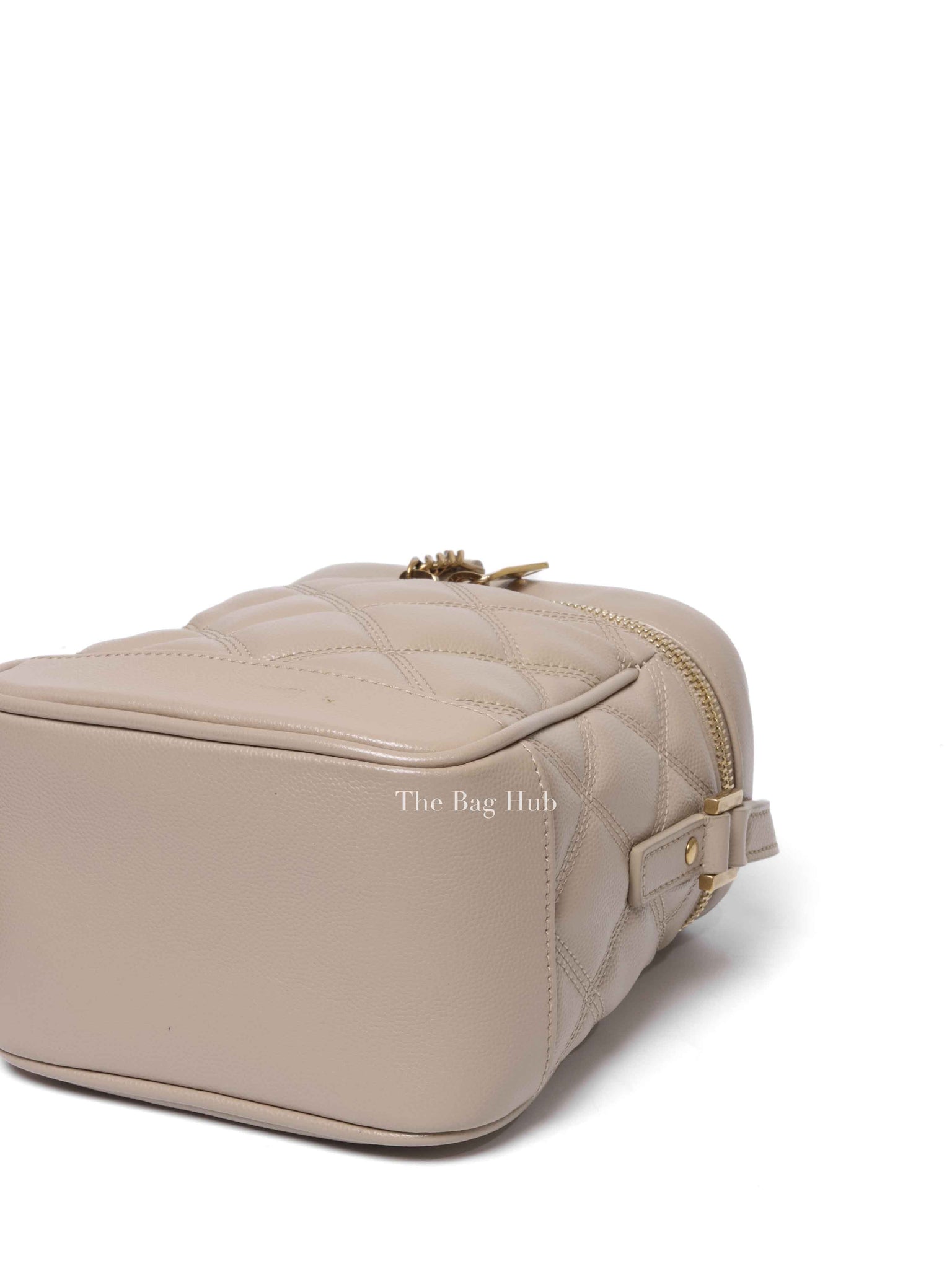 Saint Laurent Dark Beige Grain de Poudre Quilted 80's Vanity Bag