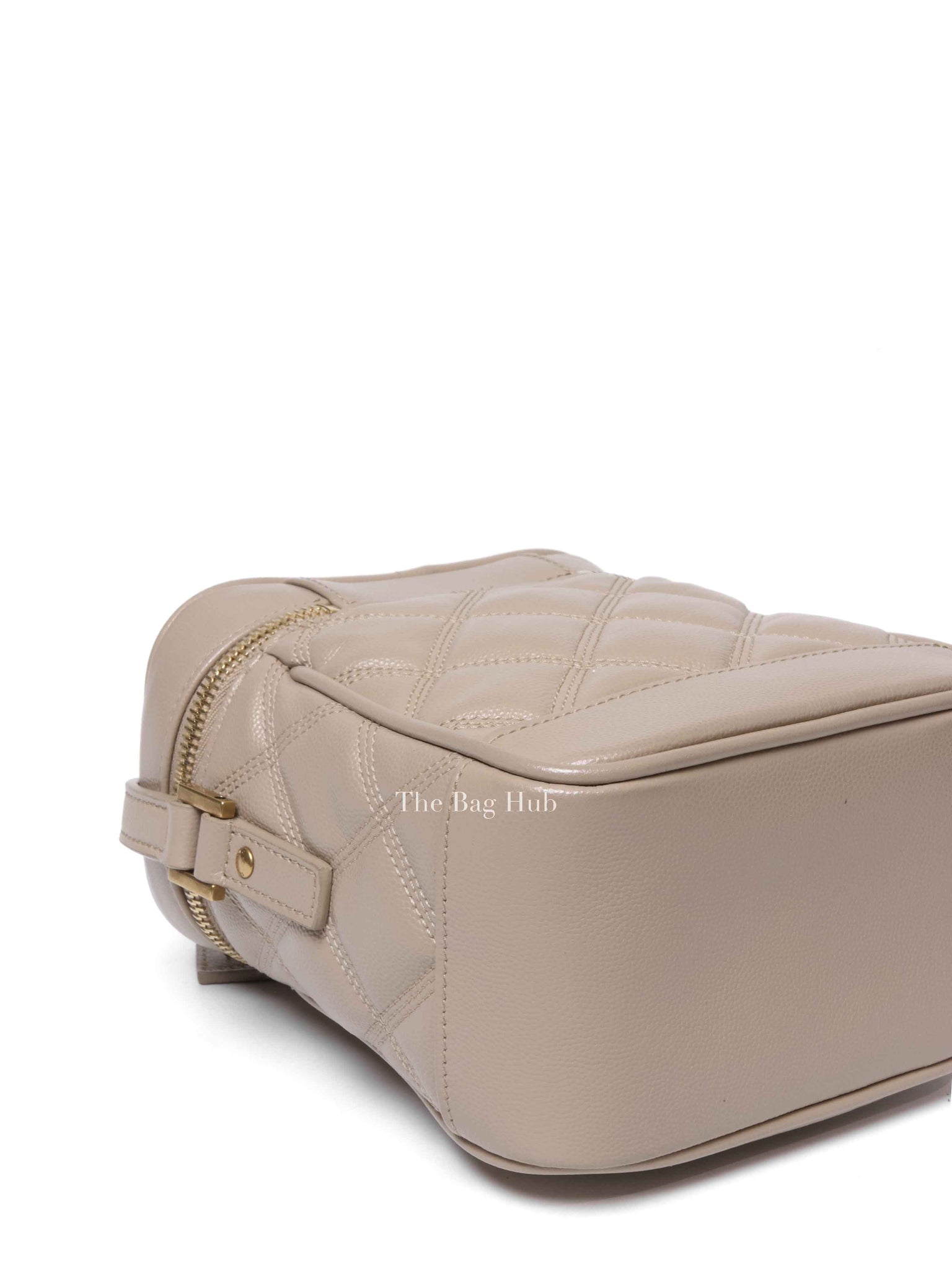 Saint Laurent Dark Beige Grain de Poudre Quilted 80's Vanity Bag