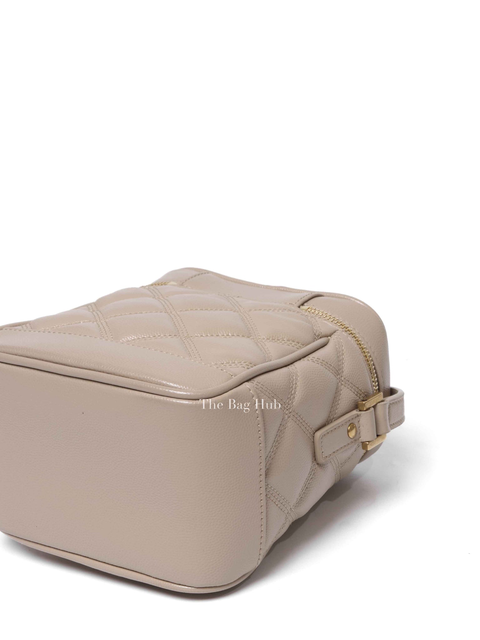 Saint Laurent Dark Beige Grain de Poudre Quilted 80's Vanity Bag