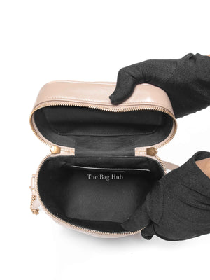 Saint Laurent Dark Beige Grain de Poudre Quilted 80's Vanity Bag