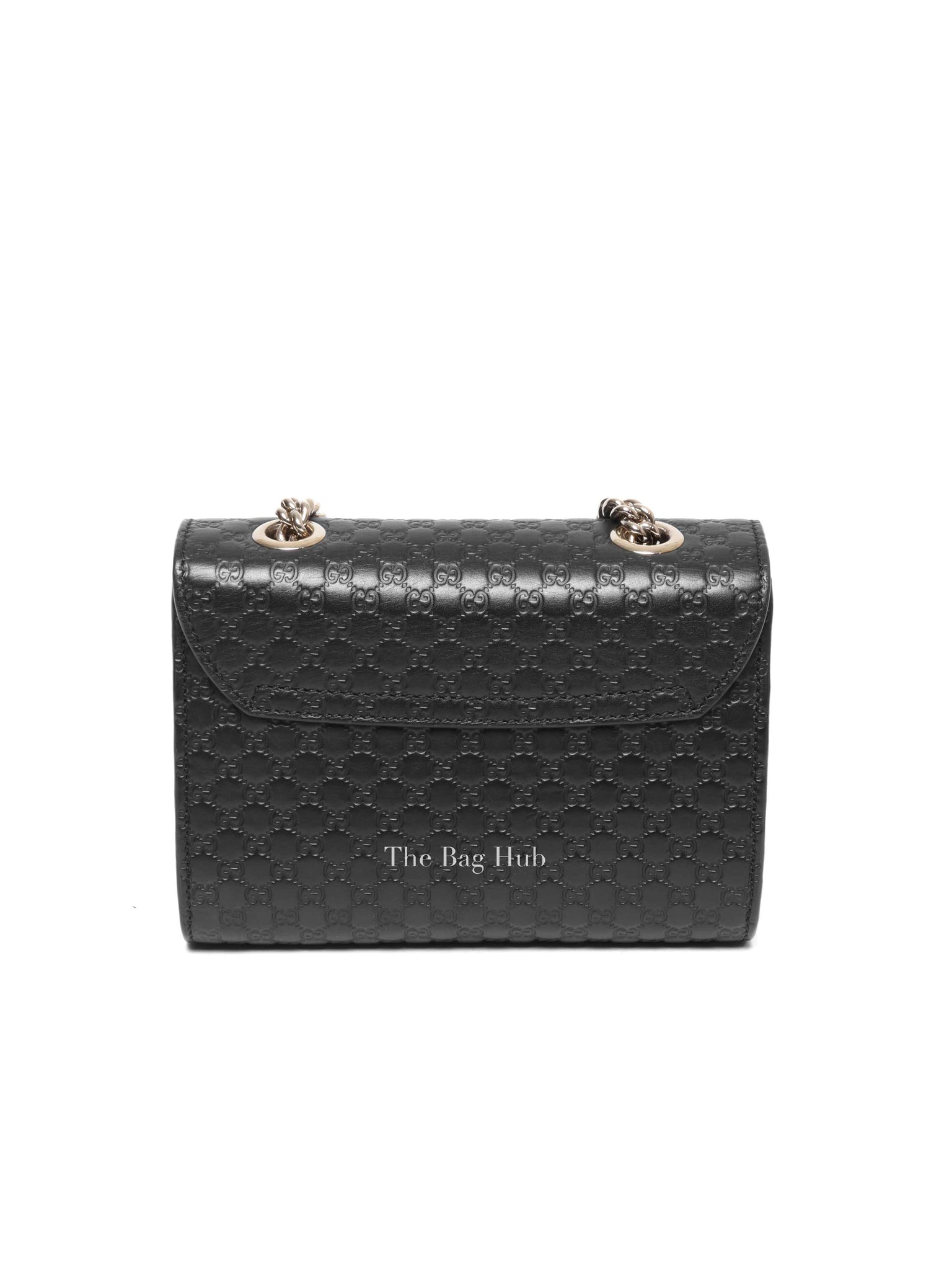 Gucci Black Leather Microguccissima Mini Emily Chain Shoulder Bag