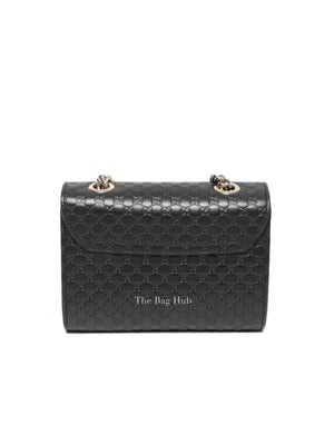 Gucci Black Leather Microguccissima Mini Emily Chain Shoulder Bag
