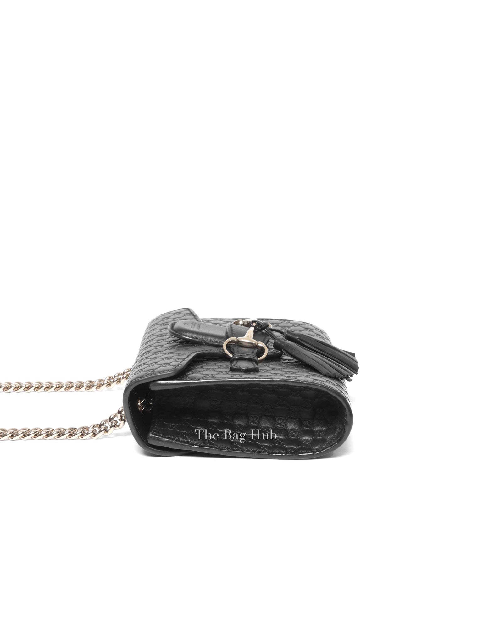 Gucci Black Leather Microguccissima Mini Emily Chain Shoulder Bag