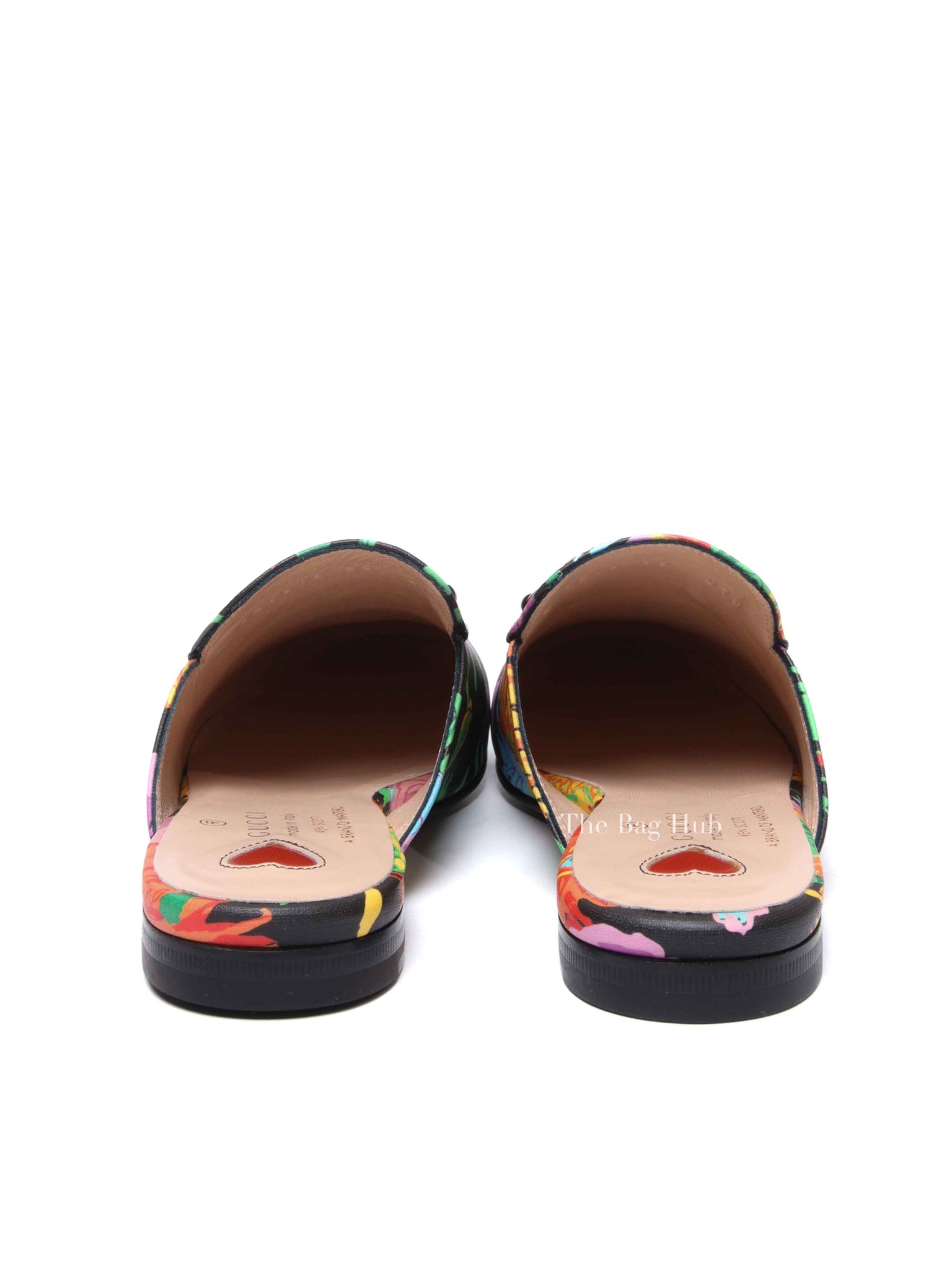 Gucci Black Floral Multicolor x Ken Scott Princetown Mules Size 35