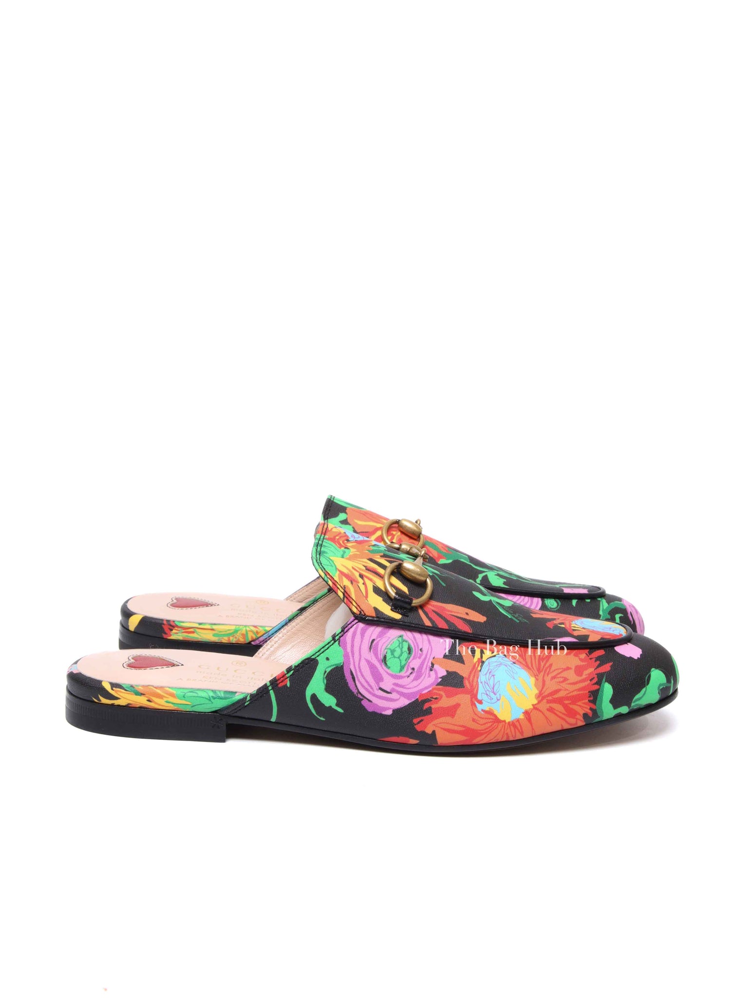 Gucci Black Floral Multicolor x Ken Scott Princetown Mules Size 35