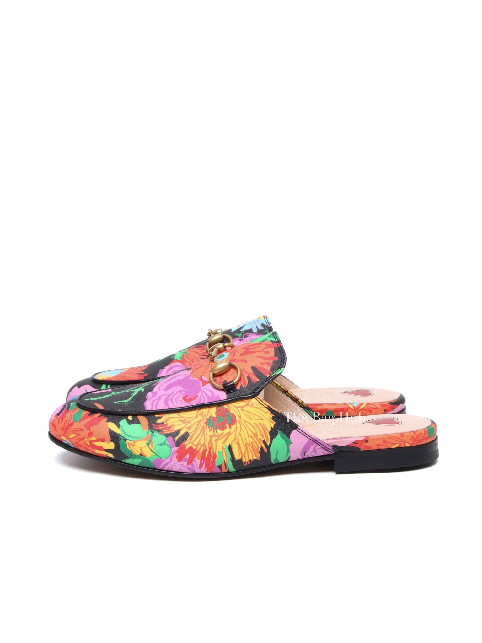 Gucci Black Floral Multicolor x Ken Scott Princetown Mules Size 35