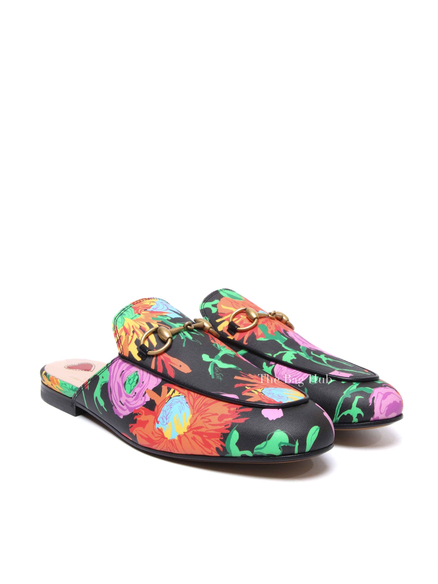 Gucci Black Floral Multicolor x Ken Scott Princetown Mules Size 35