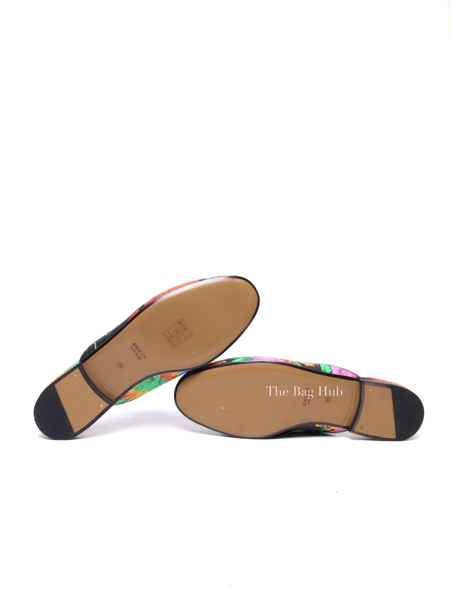 Gucci Black Floral Multicolor x Ken Scott Princetown Mules Size 35