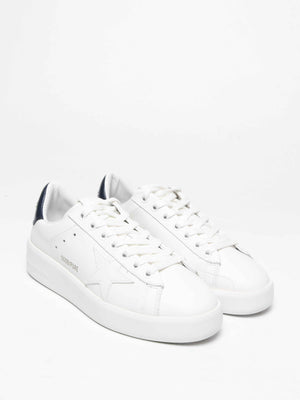 Golden Goose White w/ Navy Blue Heel Tab Purestar Sneakers Size 36