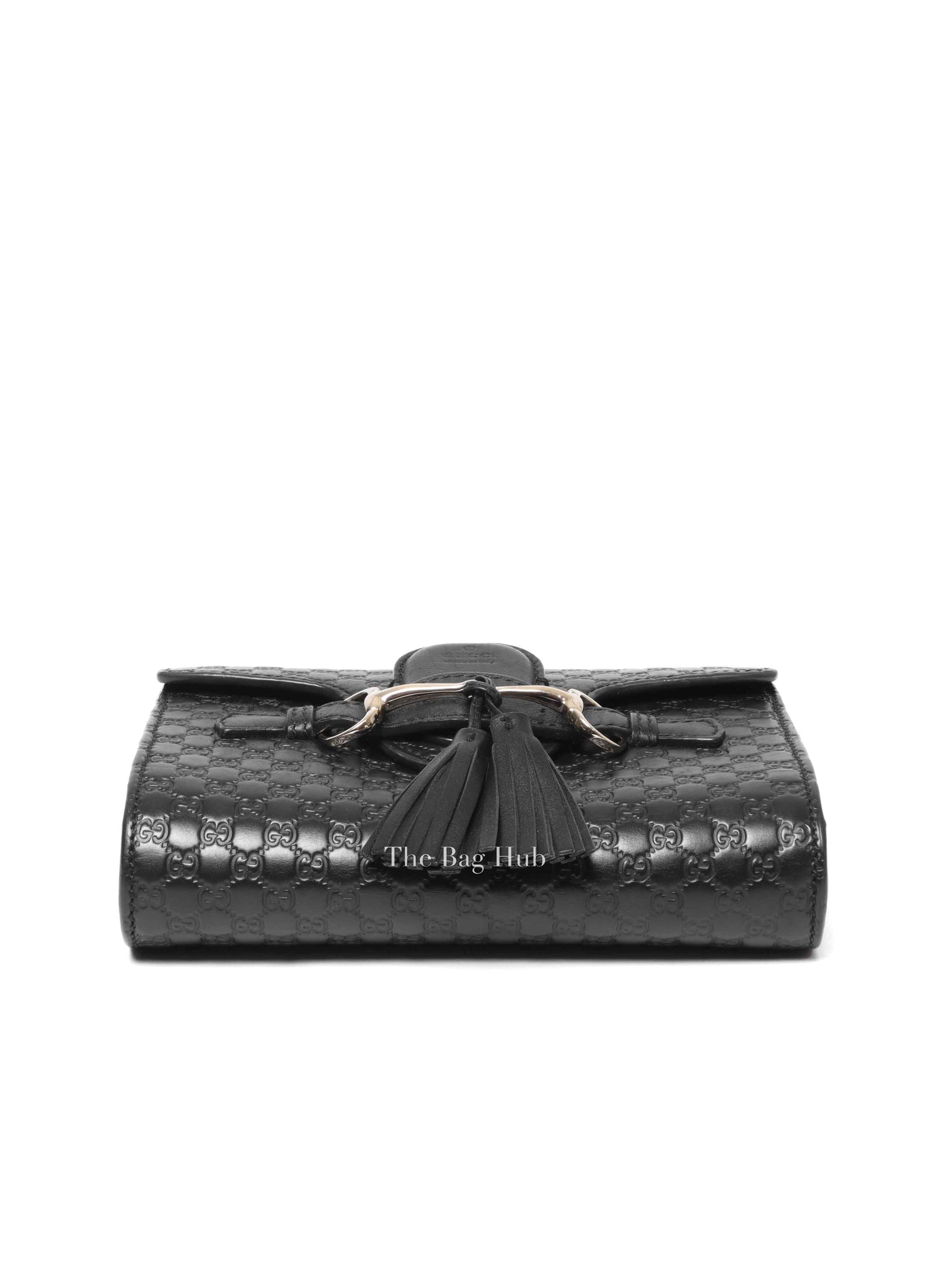 Gucci Black Leather Microguccissima Mini Emily Chain Shoulder Bag