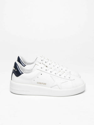 Golden Goose White w/ Navy Blue Heel Tab Purestar Sneakers Size 36
