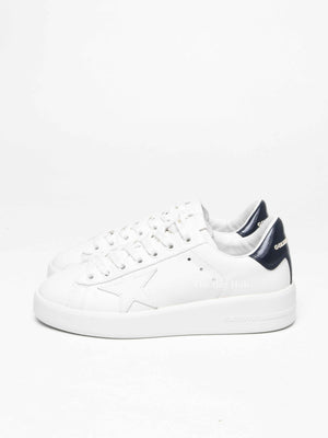 Golden Goose White w/ Navy Blue Heel Tab Purestar Sneakers Size 36