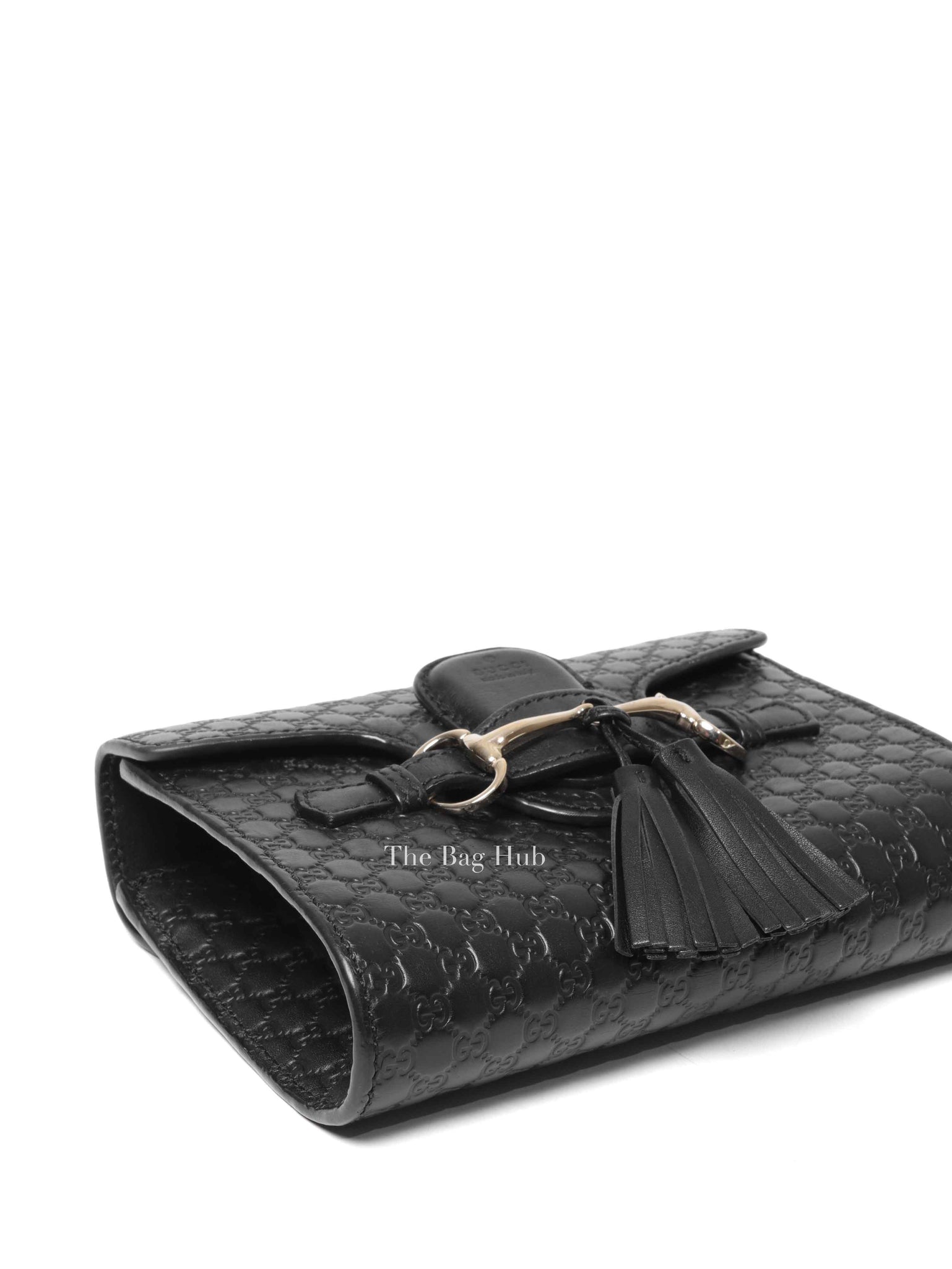 Gucci Black Leather Microguccissima Mini Emily Chain Shoulder Bag