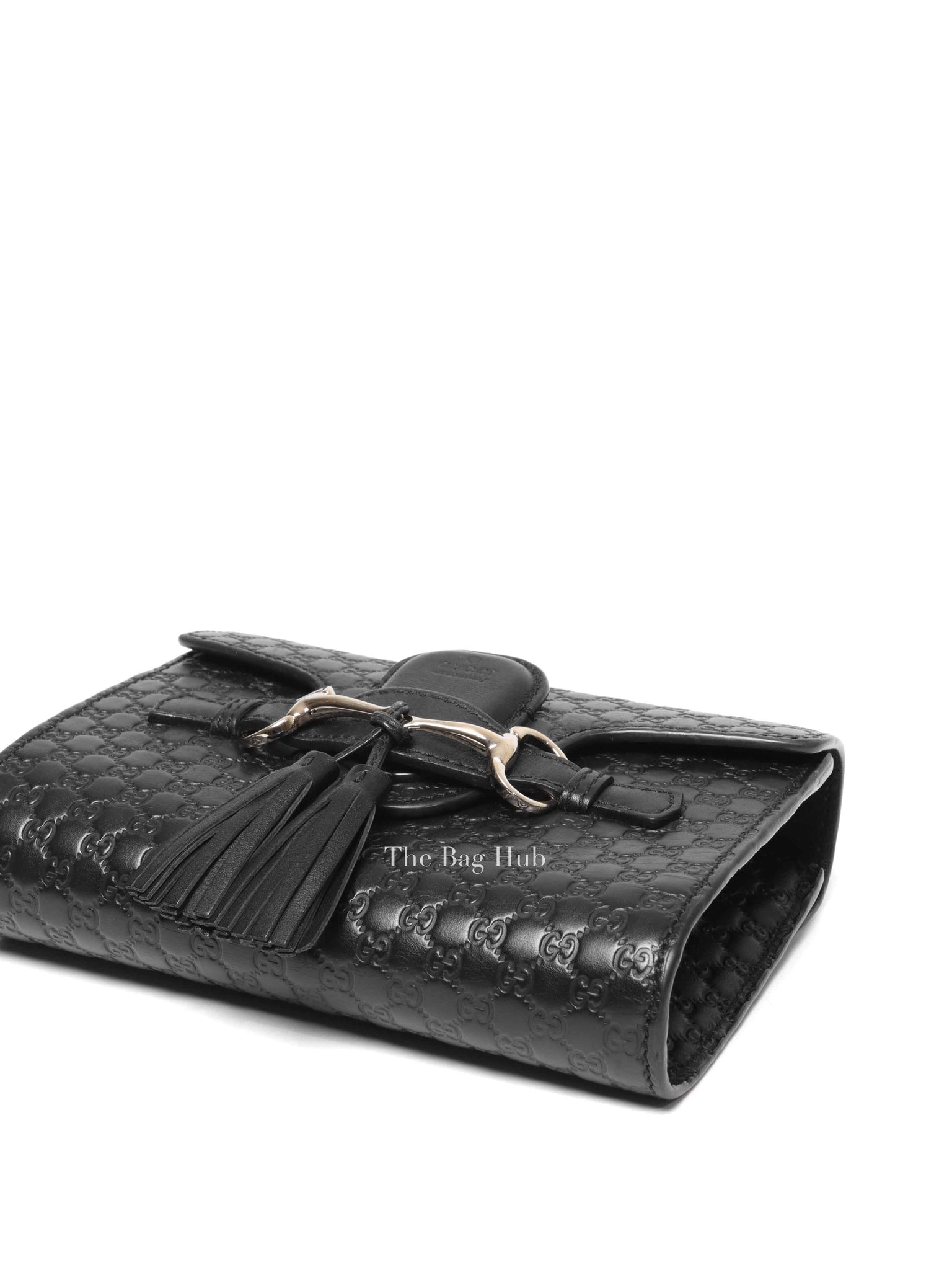 Gucci Black Leather Microguccissima Mini Emily Chain Shoulder Bag