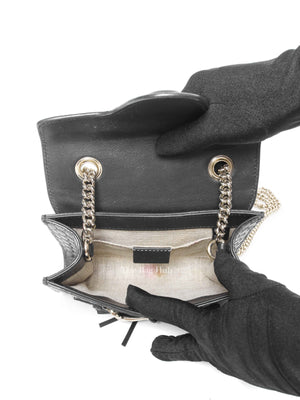 Gucci Black Leather Microguccissima Mini Emily Chain Shoulder Bag