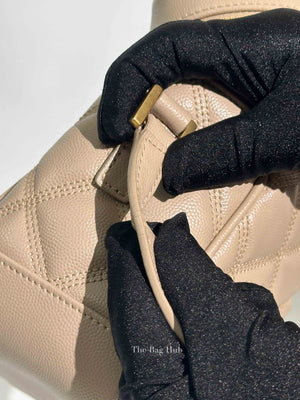 Saint Laurent Dark Beige Grain de Poudre Quilted 80's Vanity Bag