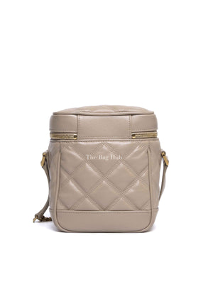 Saint Laurent Dark Beige Grain de Poudre Quilted 80's Vanity Bag